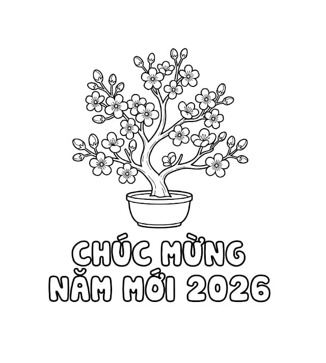 Cây Mai Chúc Mừng Năm Mới 2026