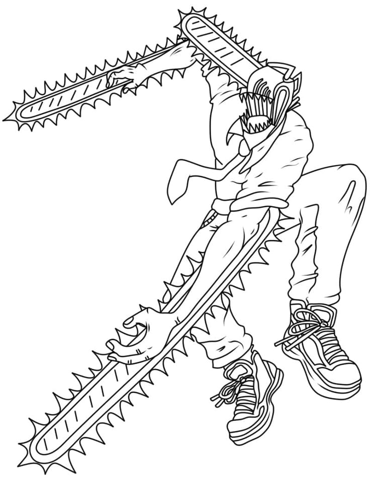 Tô màu Chainsaw Man Chiến Đấu Chainsaw Man Chiến Đấu
