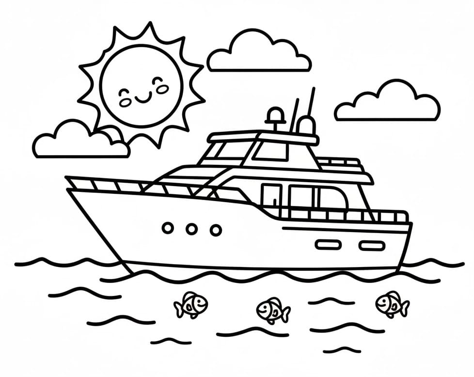 Chiếc Du Thuyền Trên Mặt Nước