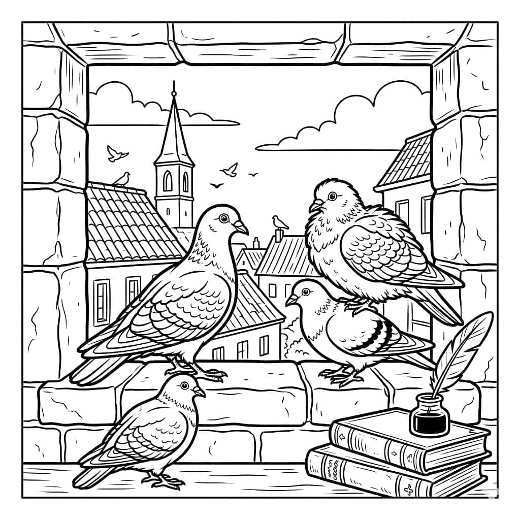 Chim Bồ Câu Bên Cửa Sổ