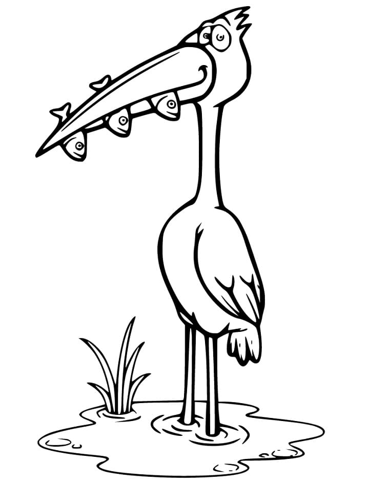 Tô màu Chim Hạc Hoạt Hình Chim Hạc Hoạt Hình