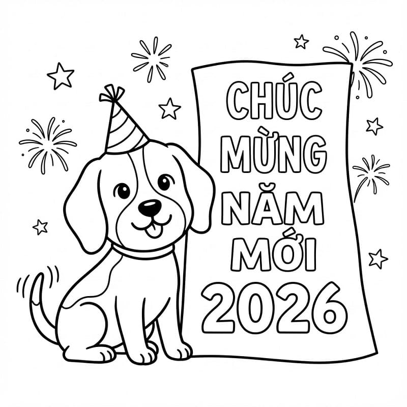 Chú Chó Chúc Mừng Năm Mới 2026