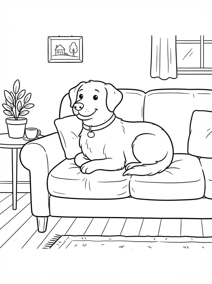 Chú Chó Trên Sofa