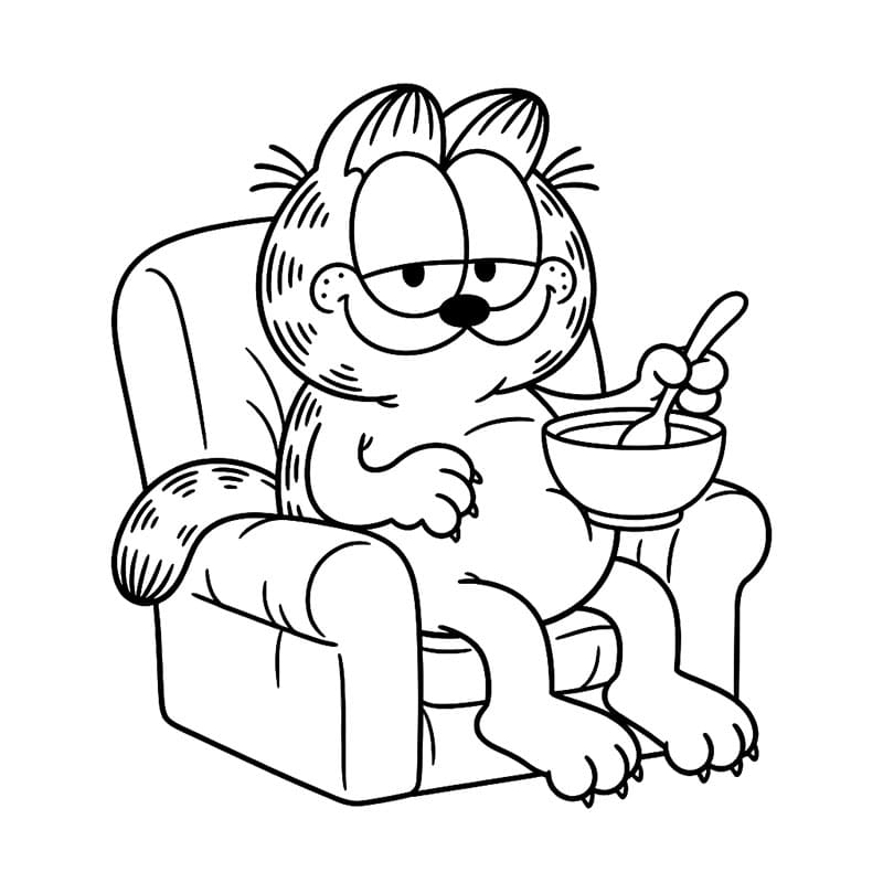Chú Mèo Garfield Ăn Trưa