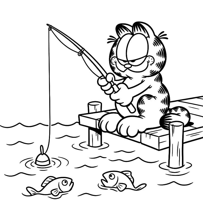 Chú Mèo Garfield Câu Cá