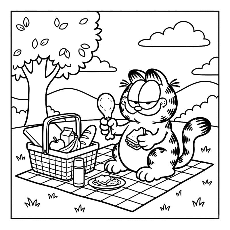 Chú Mèo Garfield Đi Picnic