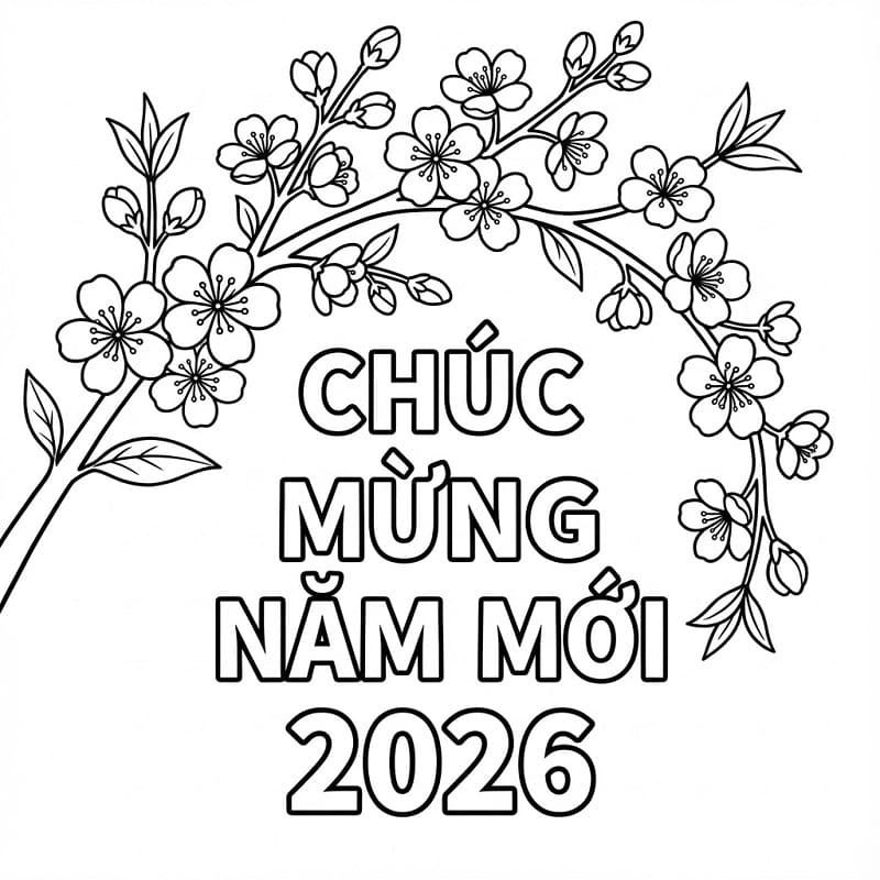 Chúc Mừng Năm Mới 2026 Với Cành Hoa Đào