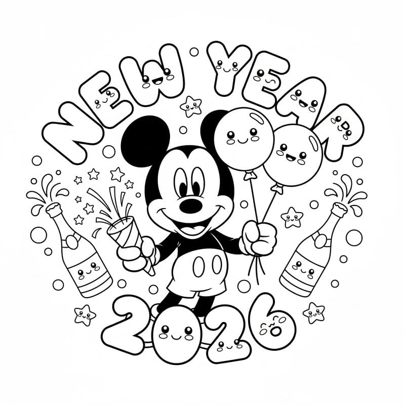 Chuột Mickey Chúc Mừng Năm Mới 2026