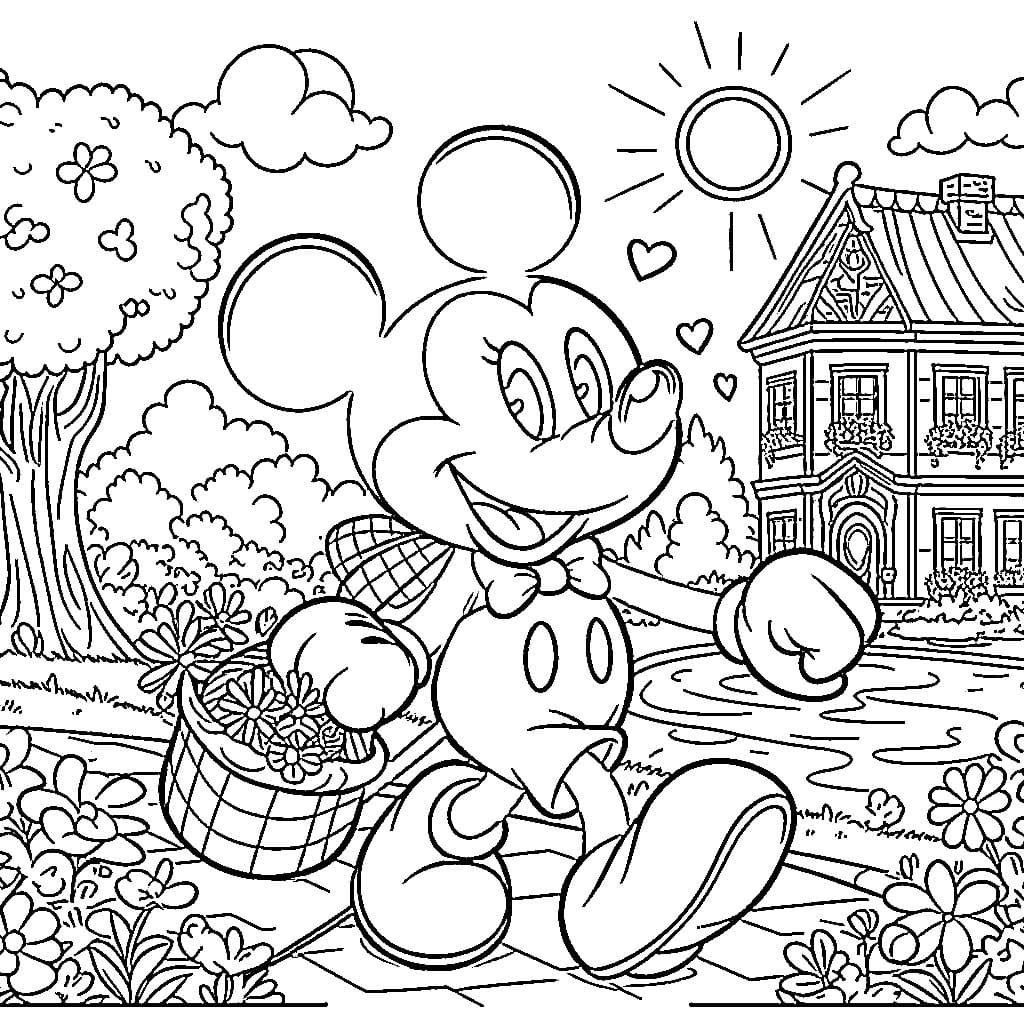 Chuột Mickey Hái Hoa
