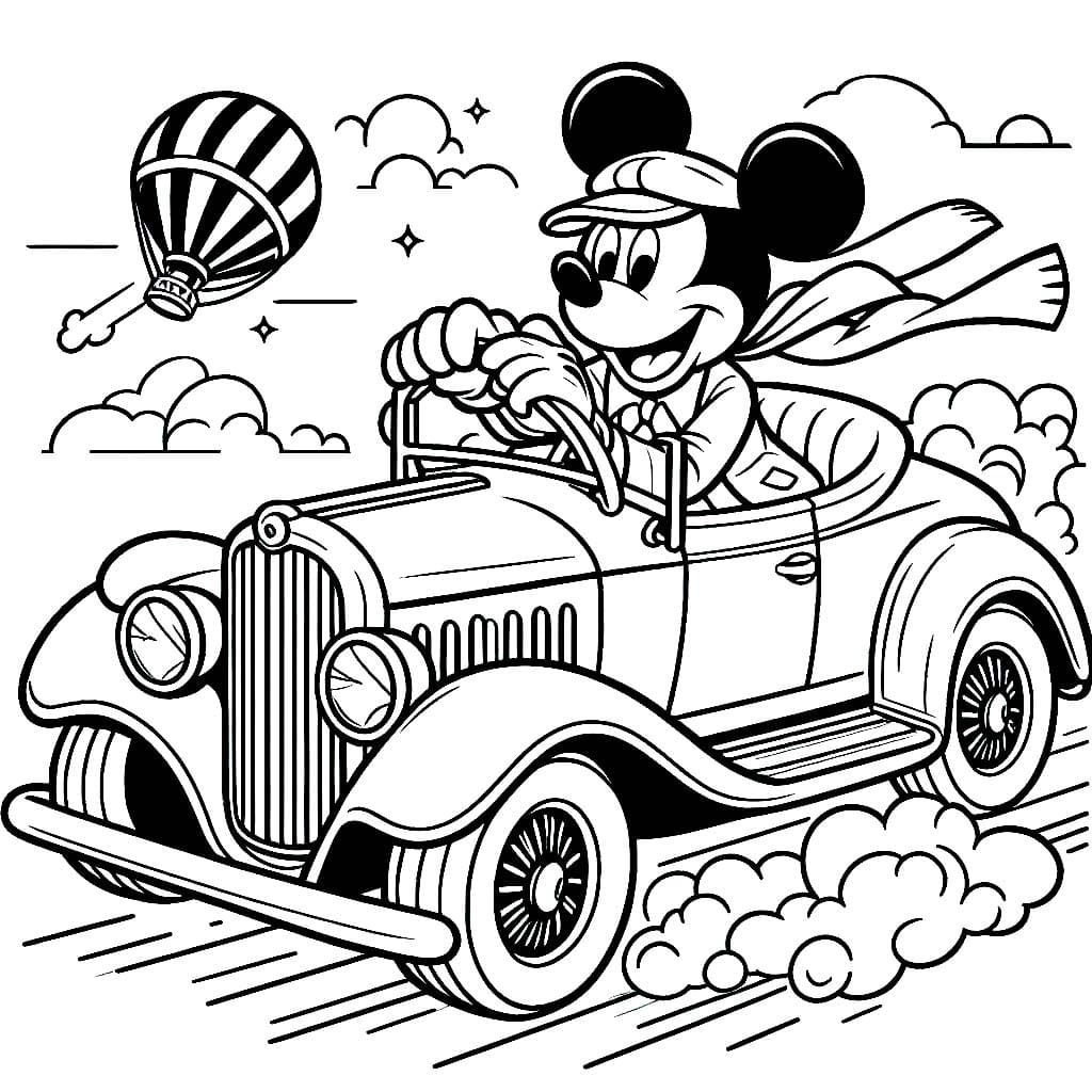 Chuột Mickey Lái Ô Tô