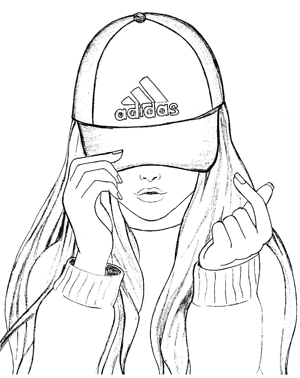 Cô Gái Đội Mũ Adidas
