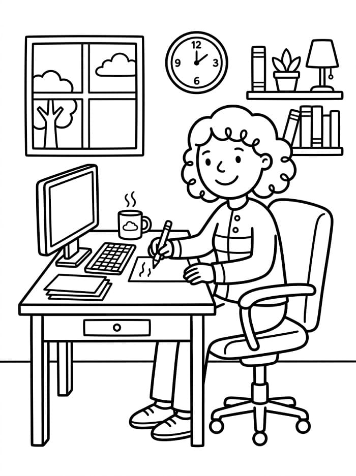 Cô Gái Làm Việc Trong Văn Phòng