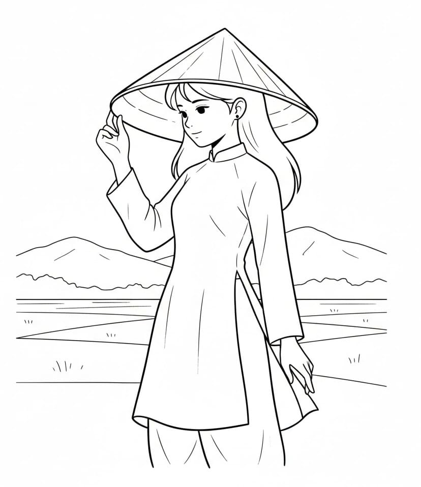 Cô Gái Với Nón Lá