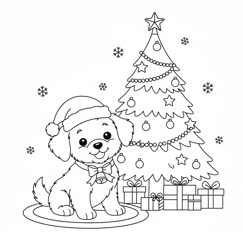 Con Chó Đáng Yêu Và Cây Thông Noel