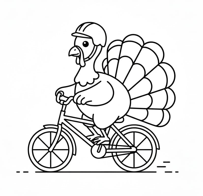 Con Gà Tây Đạp Xe