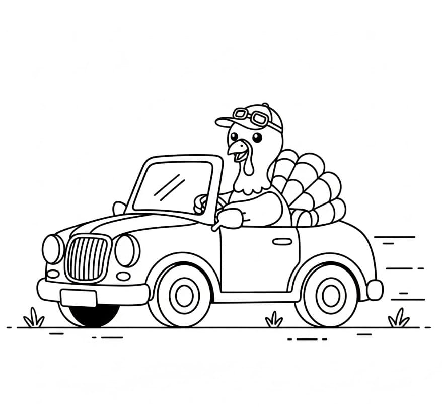 Con Gà Tây Đi Ô Tô