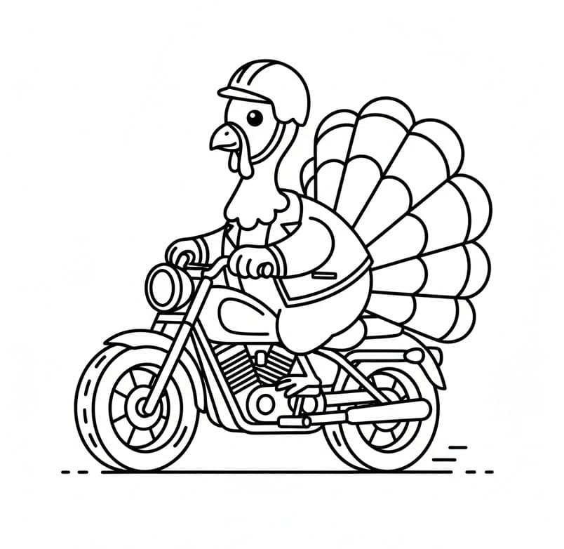 Con Gà Tây Đi Xe Máy
