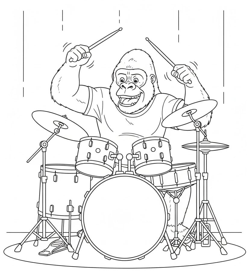 Con Khỉ Đột Chơi Trống