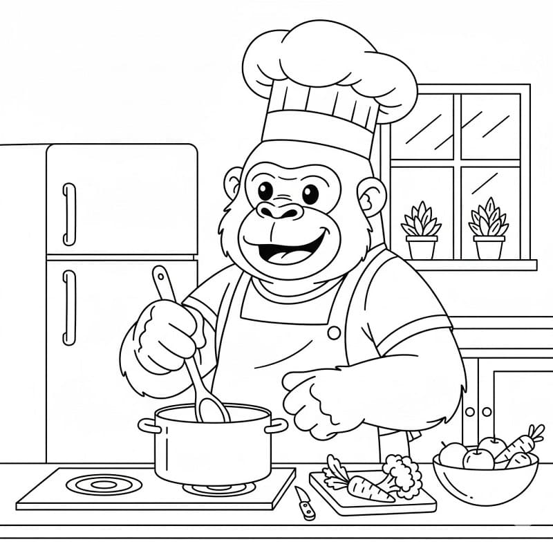 Con Khỉ Đột Nấu Ăn