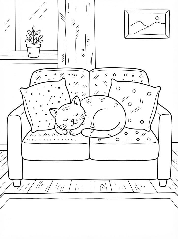 Con Mèo Trên Sofa
