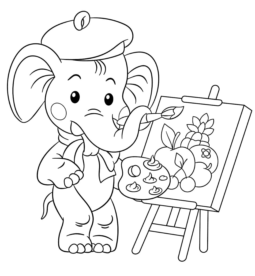 T M u Con Voi V Tranh Trang T M u Cho B 