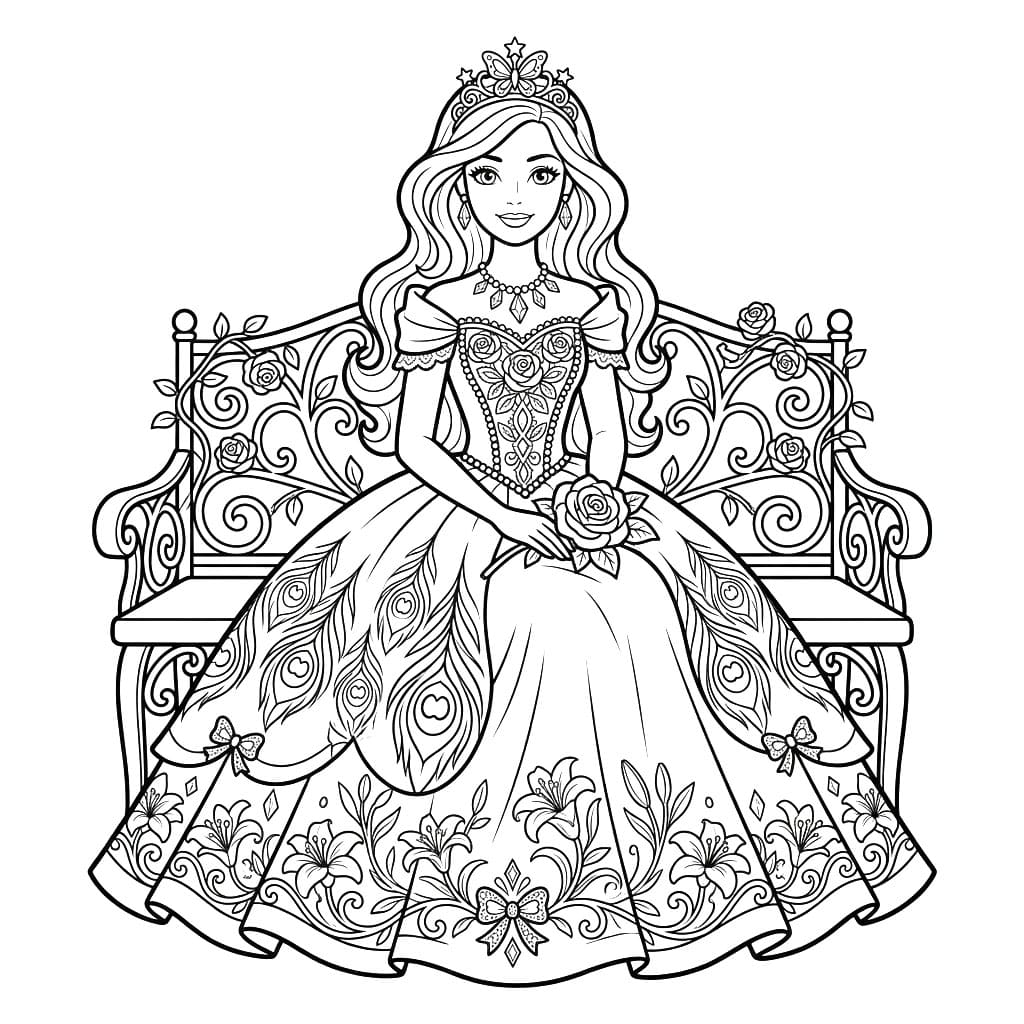 Công Chúa Barbie Ngồi Ghế Hoàng Gia