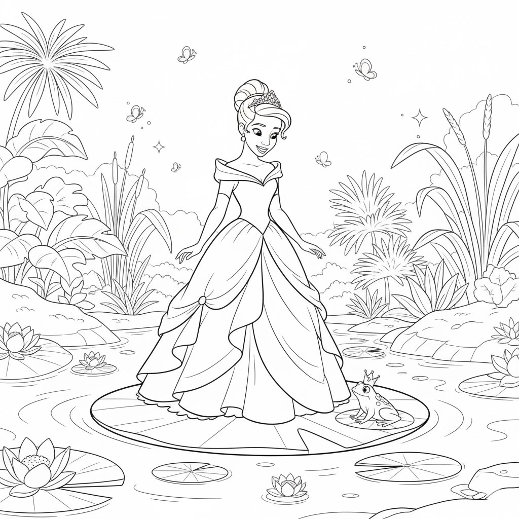 Công Chúa Tiana Trên Đầm Nước