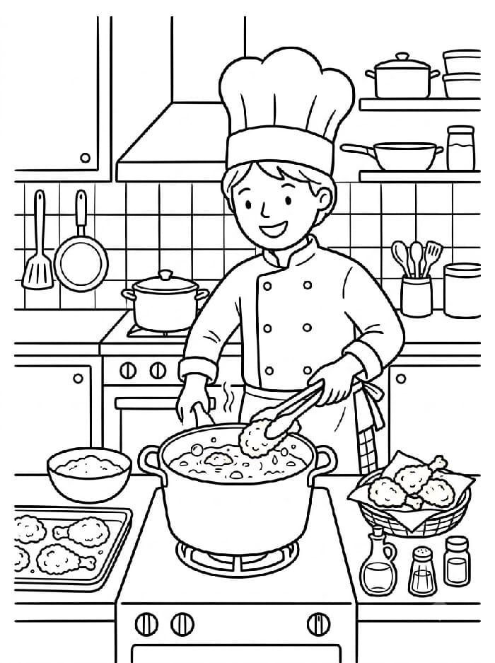 Đầu Bếp Làm Gà Rán