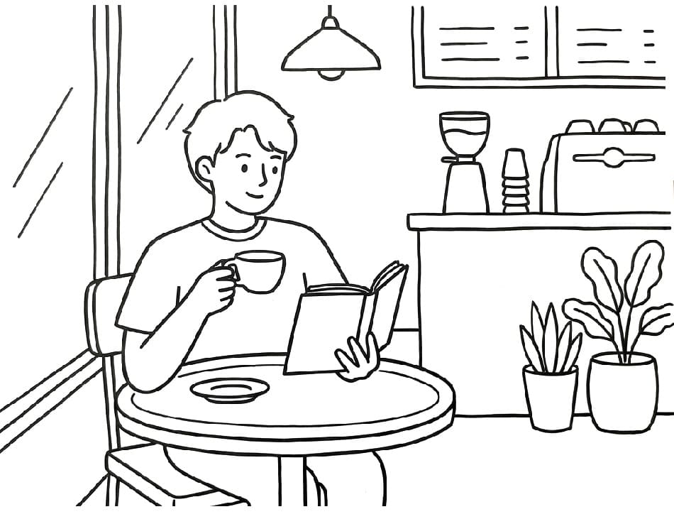 Đọc Sách Trong Quán Cà Phê