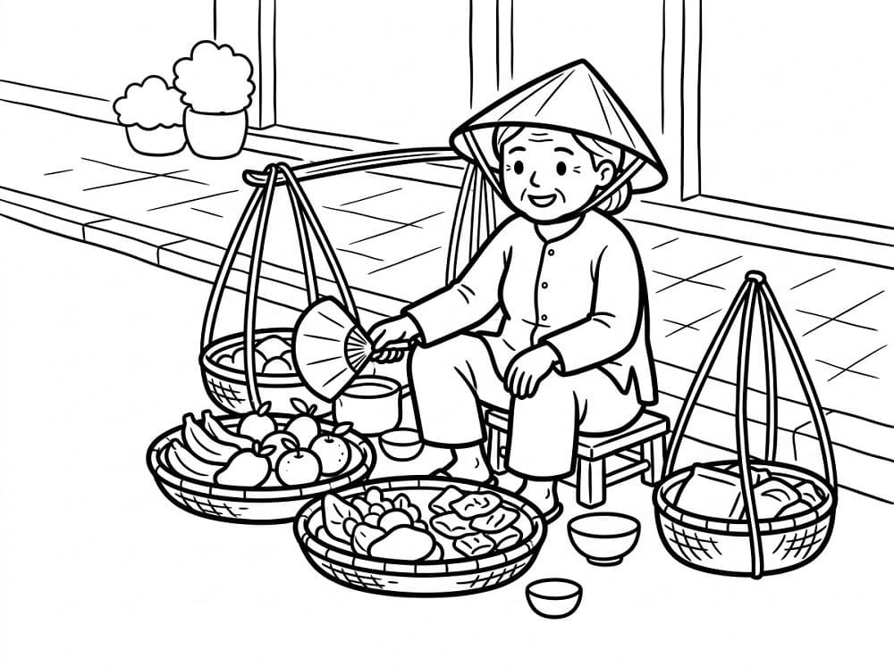 Gánh Hàng Rong Ở Trên Đường