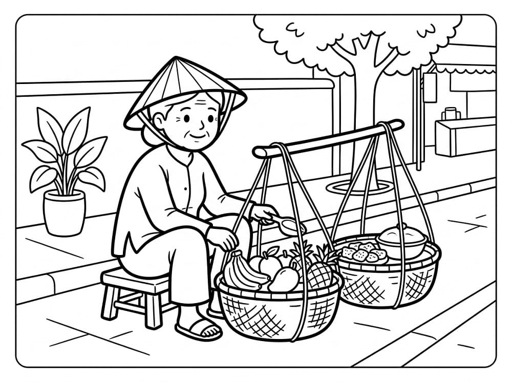 Gánh Hàng Rong Ở Trên Phố