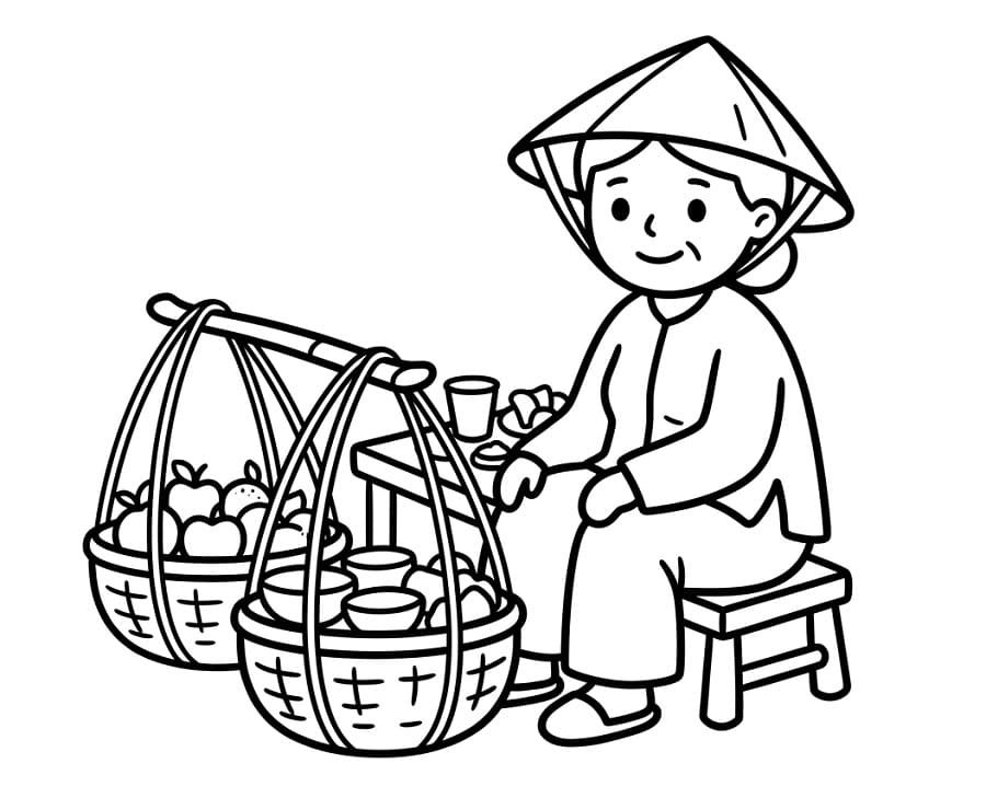 Gánh Hàng Rong Trên Đường