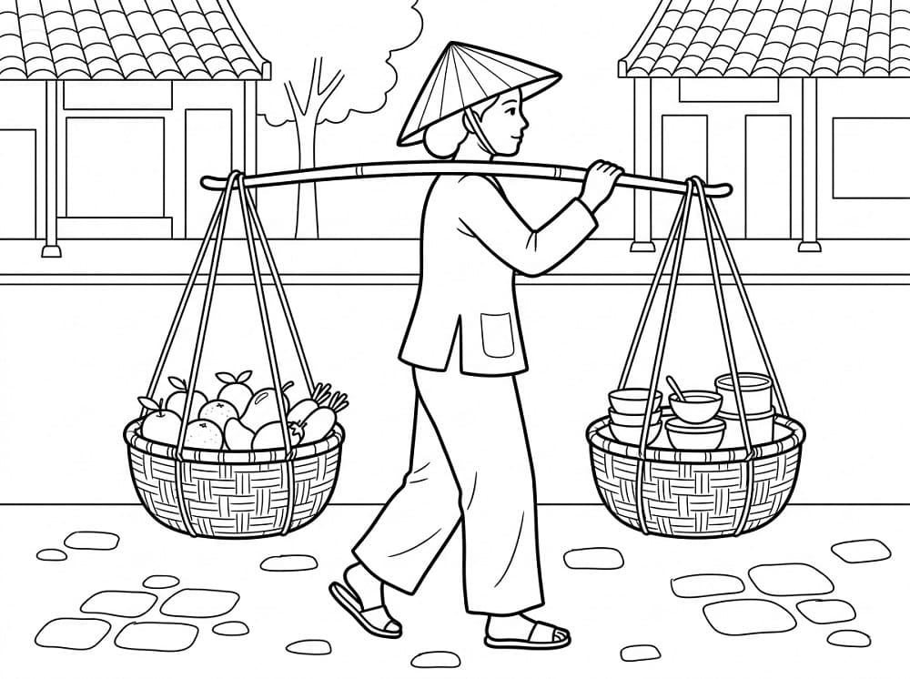 Gánh Hàng Rong Trên Phố