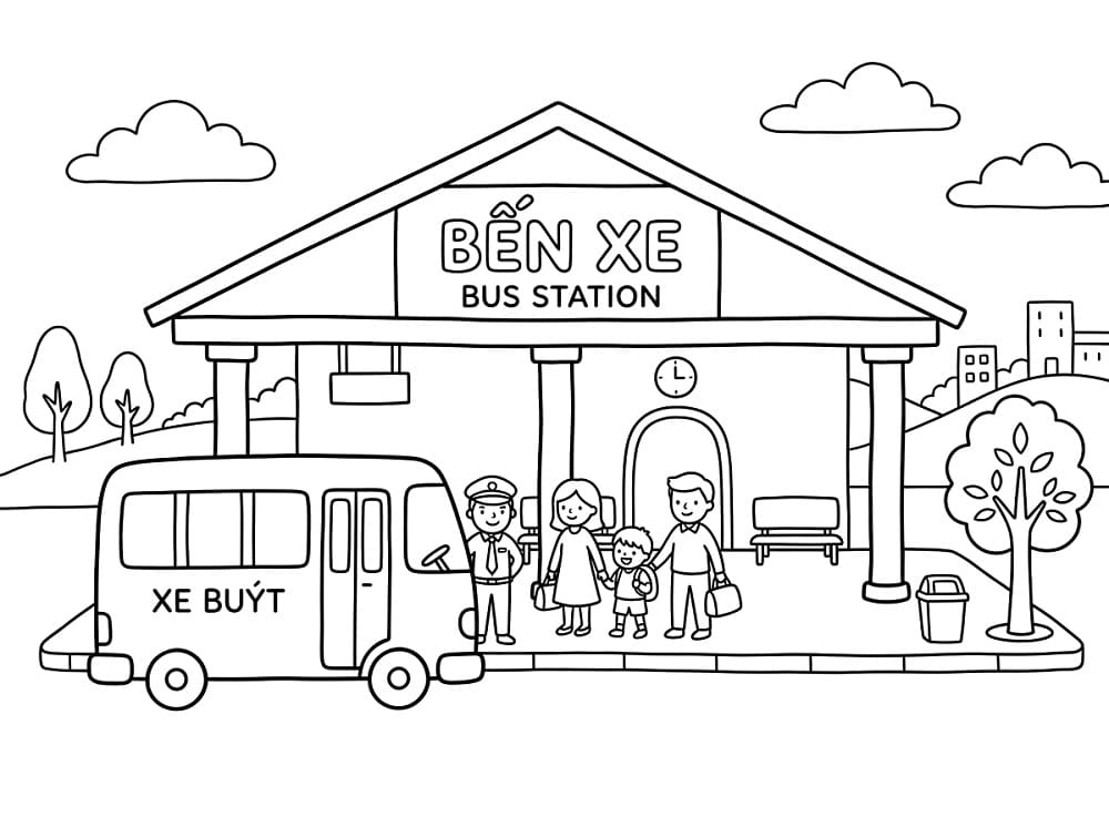 Gia Đình Ở Bến Xe