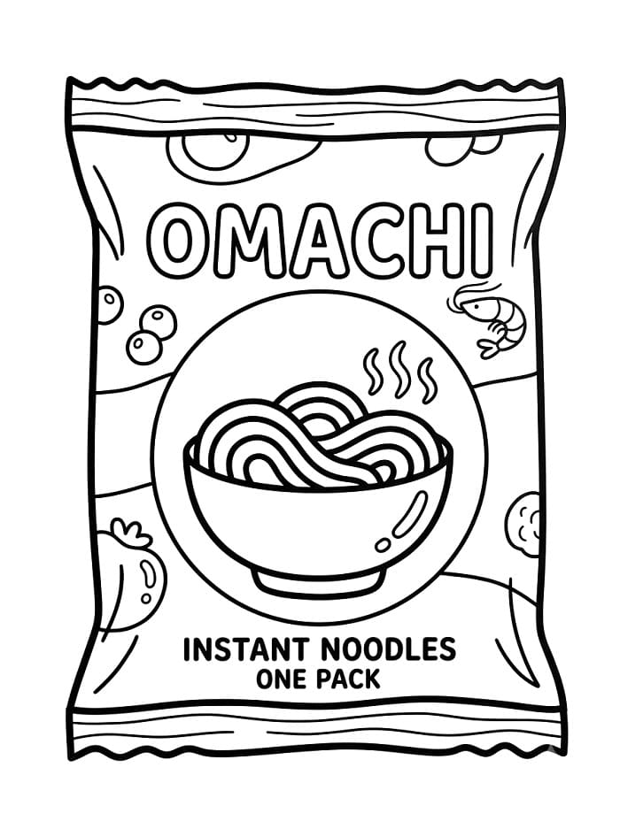 Tranh Tô Màu Gói Mì Tôm Omachi