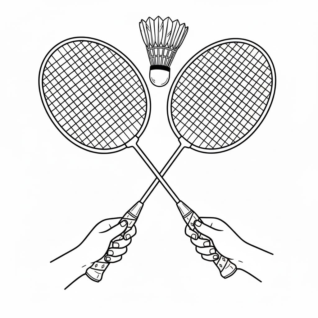 Hai Vợt Cầu Lông Giao Nhau