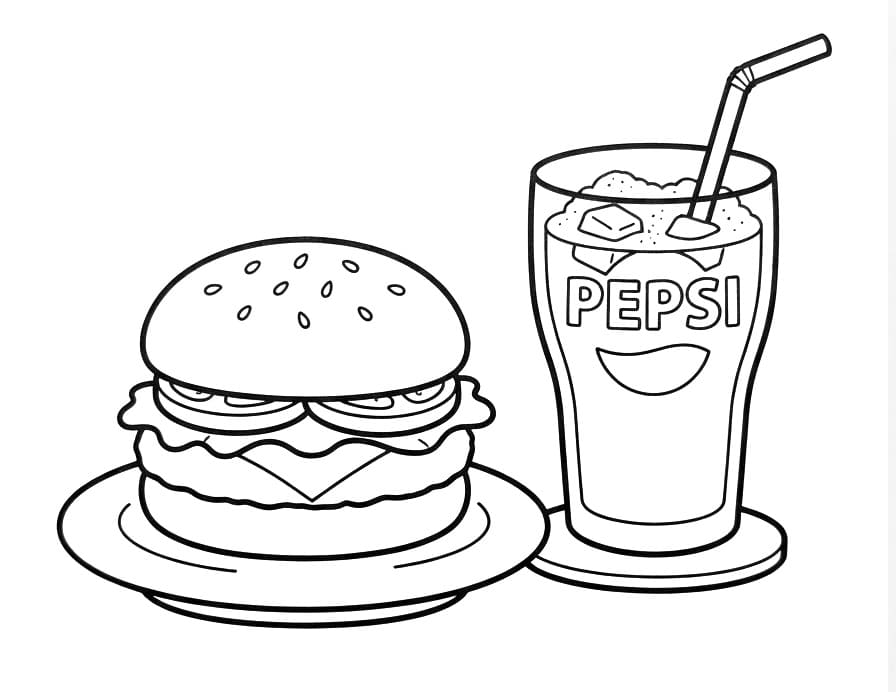 Hamburger và Pespi