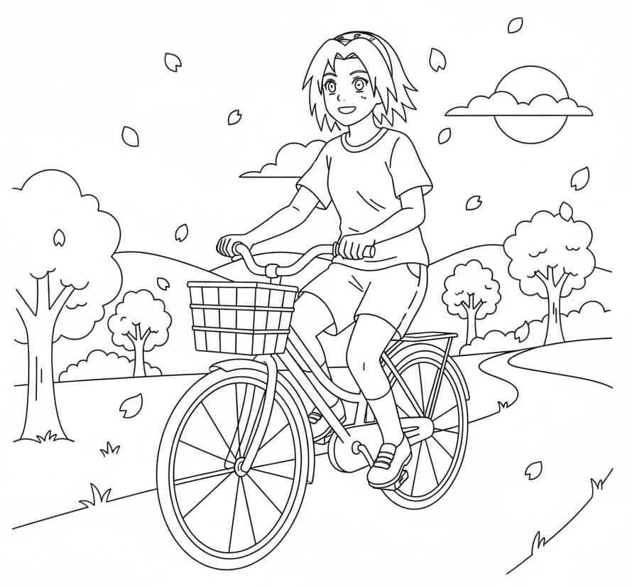 Haruno Sakura Đi Xe Đạp