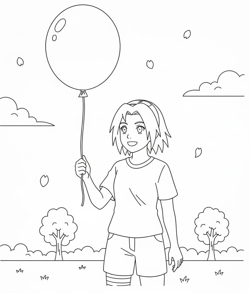 Haruno Sakura Với Bóng Bay