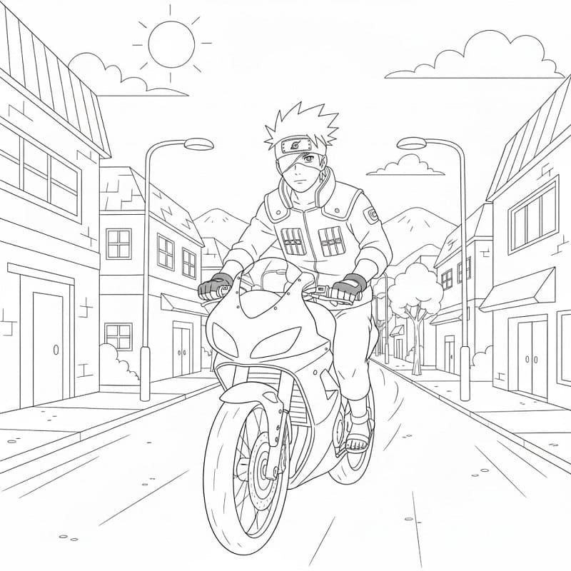 Hatake Kakashi Đi Xe Máy