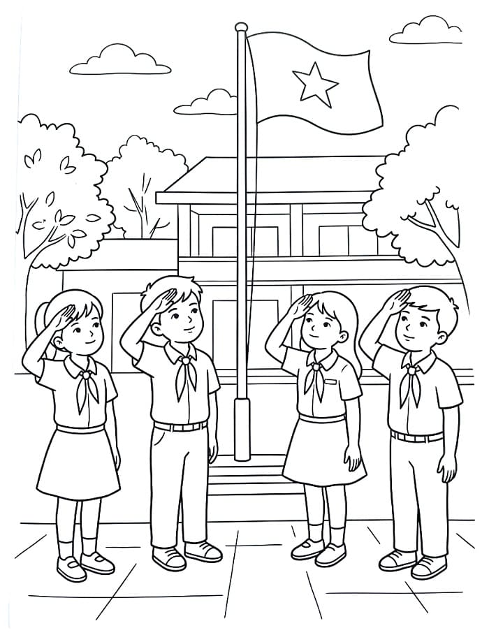 Học Sinh Dưới Lễ Chào Cờ