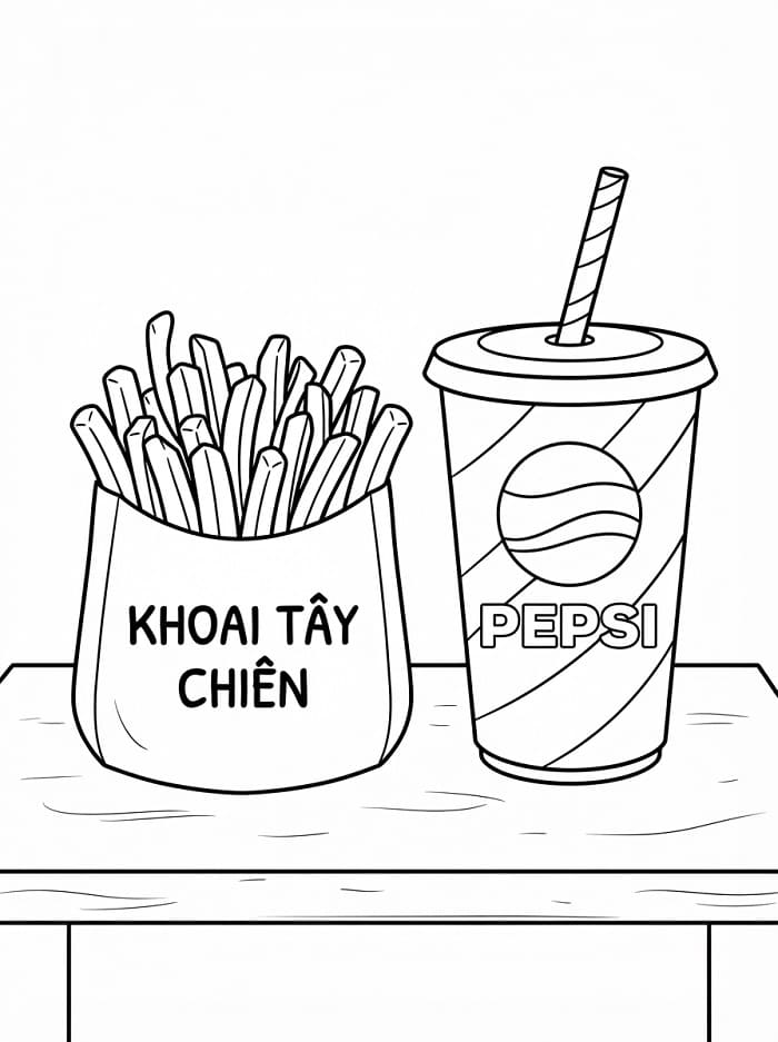 Khoai Tây Chiên và Ly Pespi