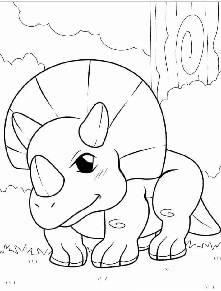 Tô Màu Khủng Long Ba Sừng