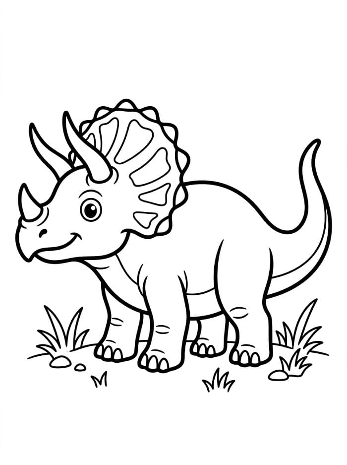 Tô Màu Khủng Long Ba Sừng Triceratops