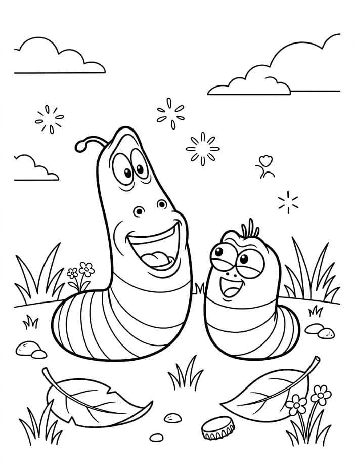 Tô Màu Larva Ấu Trùng Tinh Nghịch