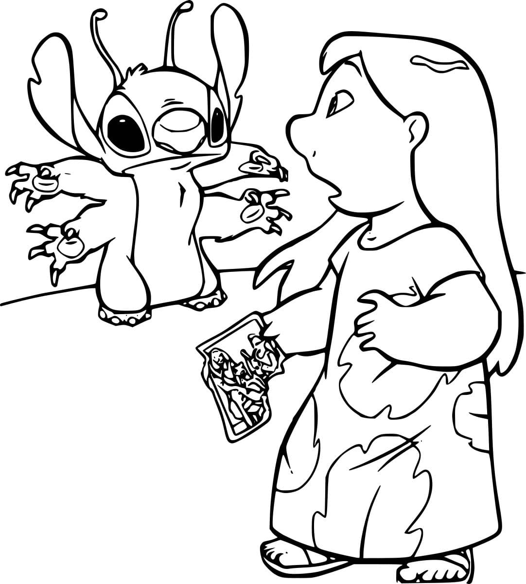 Lilo Ngạc Nhiên Nhìn Stitch