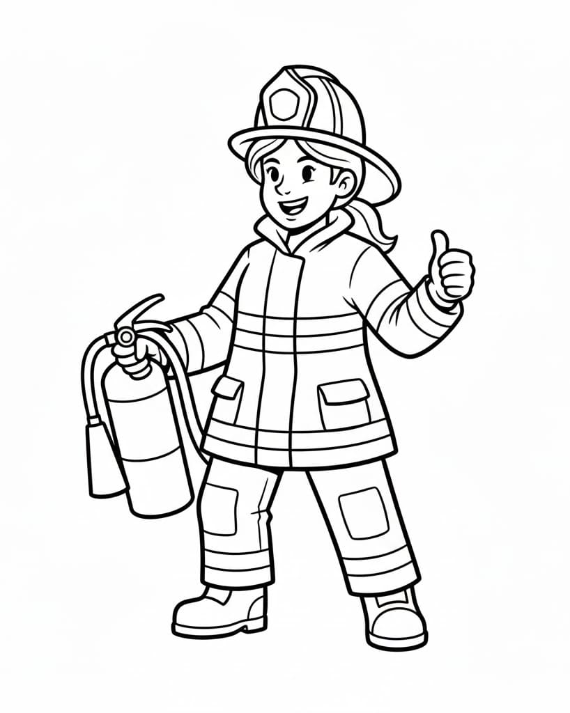 Lính Cứu Hỏa Cầm Bình Chữa Cháy