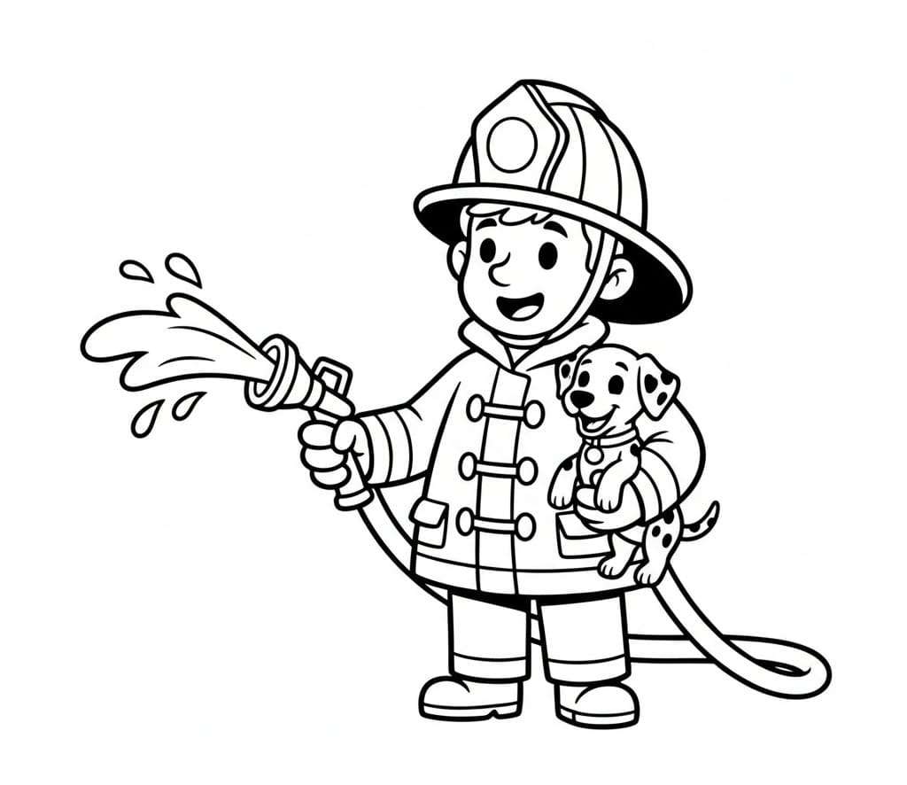 Lính Cứu Hỏa Phun Nước Cứu Thú Nhỏ