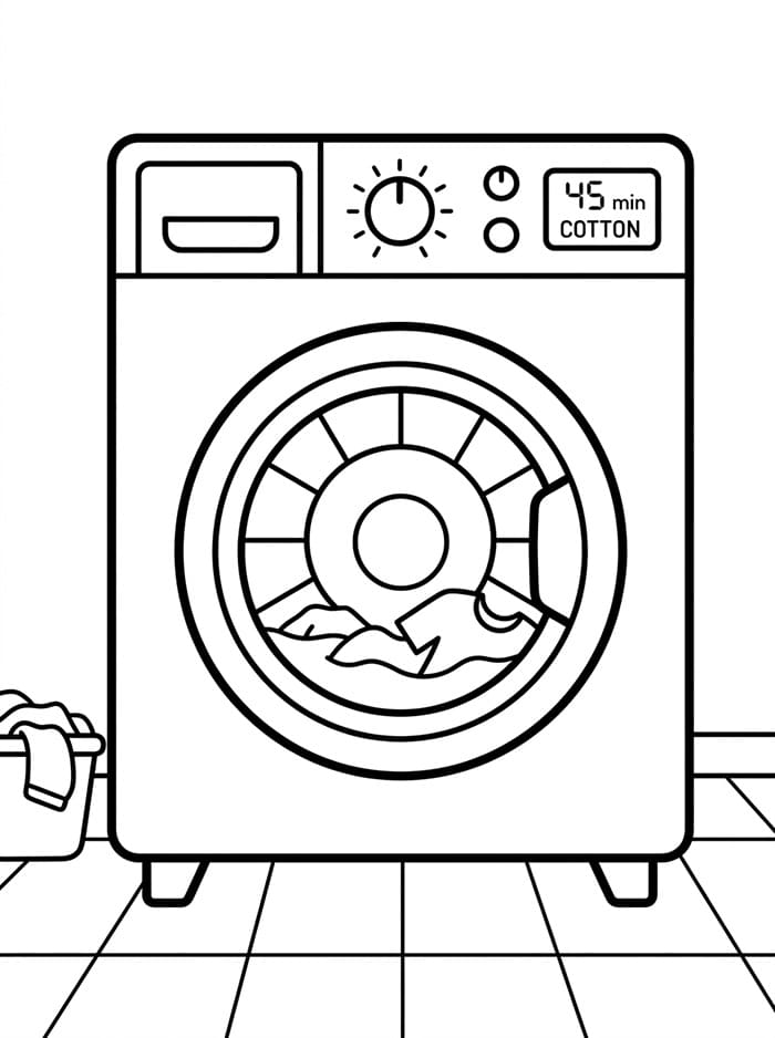 Máy Giặt Đang Hoạt Động