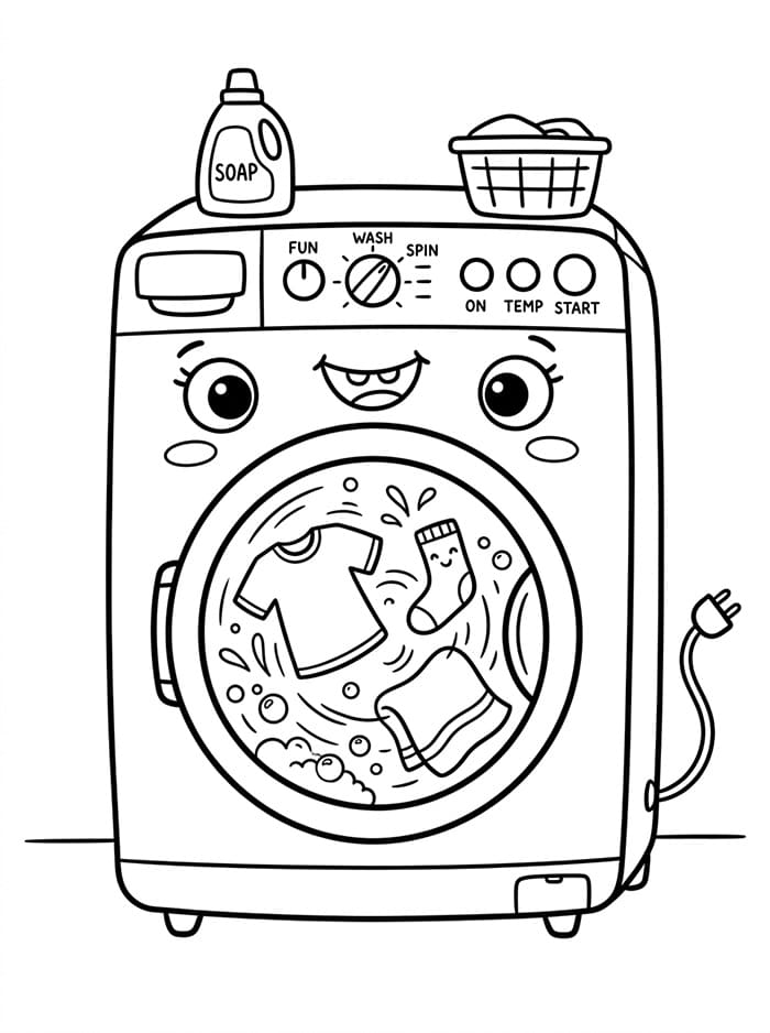 Máy Giặt Hoạt Hình
